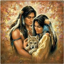 Схема вышивки «пара с волчёнком-2»