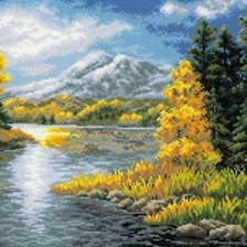 Схема вышивки «Озеро в горах»