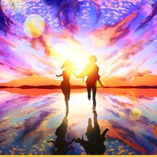 Схема вышивки «tęczowa para»