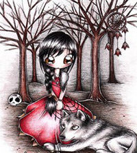 Схема вышивки «девочка. волк.»