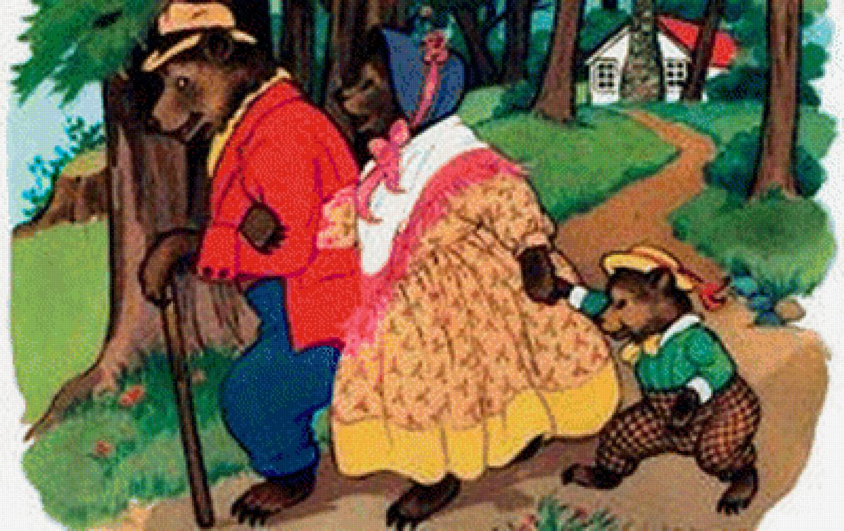 три медведя - мультик, сказка, лес, домики, медведи, деревья, животные - предпросмотр