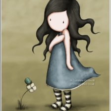 Схема вышивки «Куколка и цветок.»