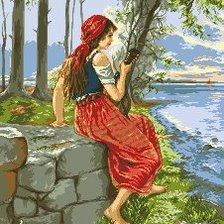 Схема вышивки «жена с мандолина»