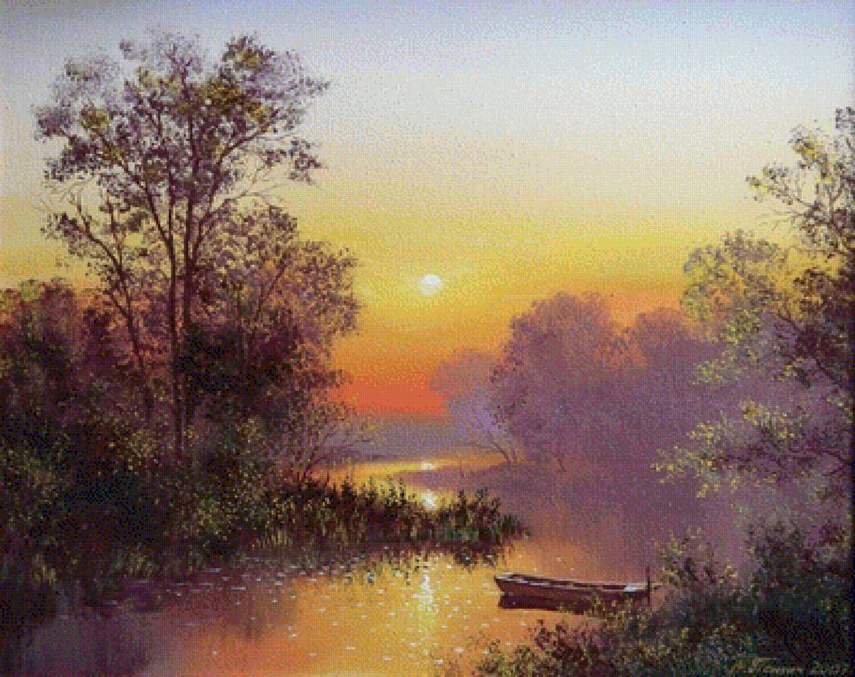 утренняя тишина - картина, пейзаж, природа - предпросмотр