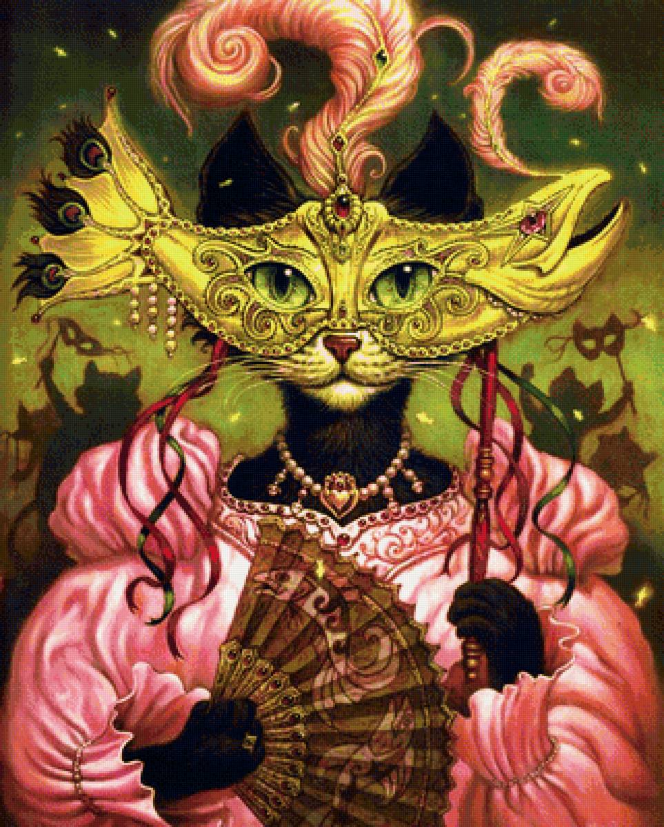 Бал - сюрреализм, маскарад, кошка в платье - предпросмотр