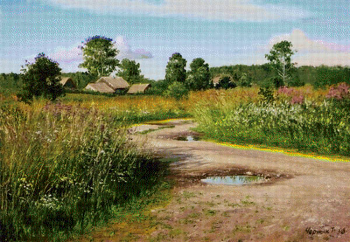 деревенская дорога - деревня - предпросмотр