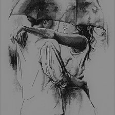 Схема вышивки «двое под зонтом»