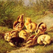 Схема вышивки «Цыплята»