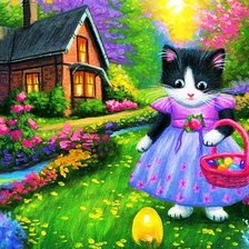 Схема вышивки «китти»