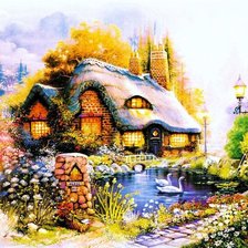 Схема вышивки «котедж 1»