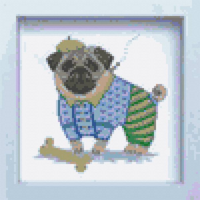 Мопс с косточкой - мопсы - предпросмотр