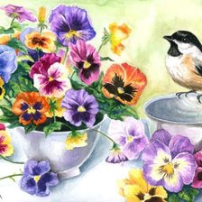 Схема вышивки «Анютины глазки»»