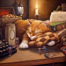 Схема вышивки «КОТ И МЫШИ»