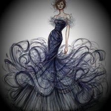 Схема вышивки «Девушка»