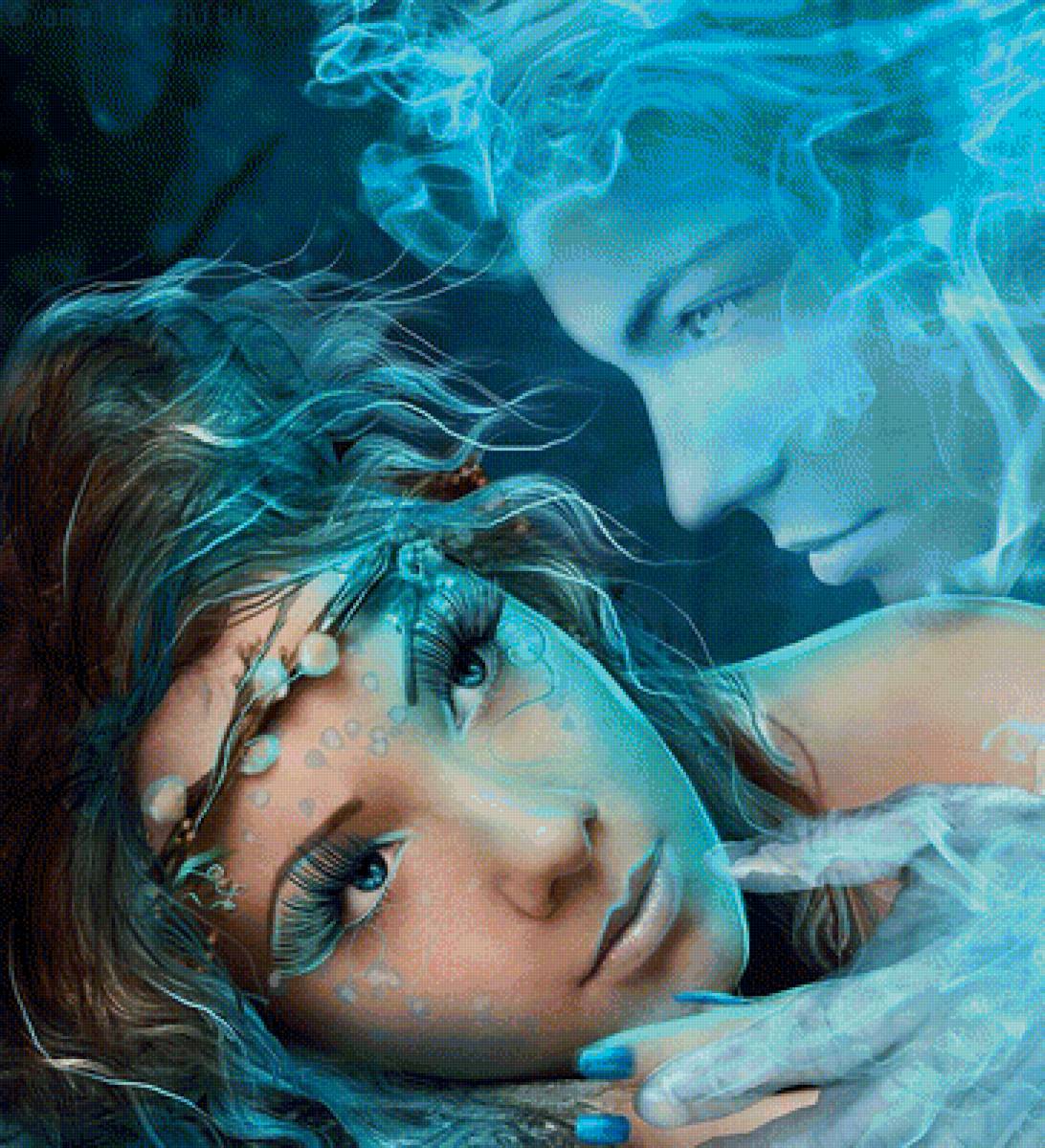 Фэнтази - пара, любовь, фэнтези, аниме, арт - предпросмотр