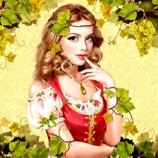 Схема вышивки «Девушка и лоза»