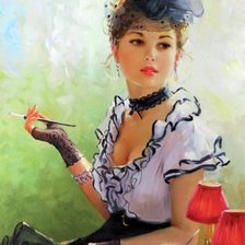 Схема вышивки «портрет девушки2»