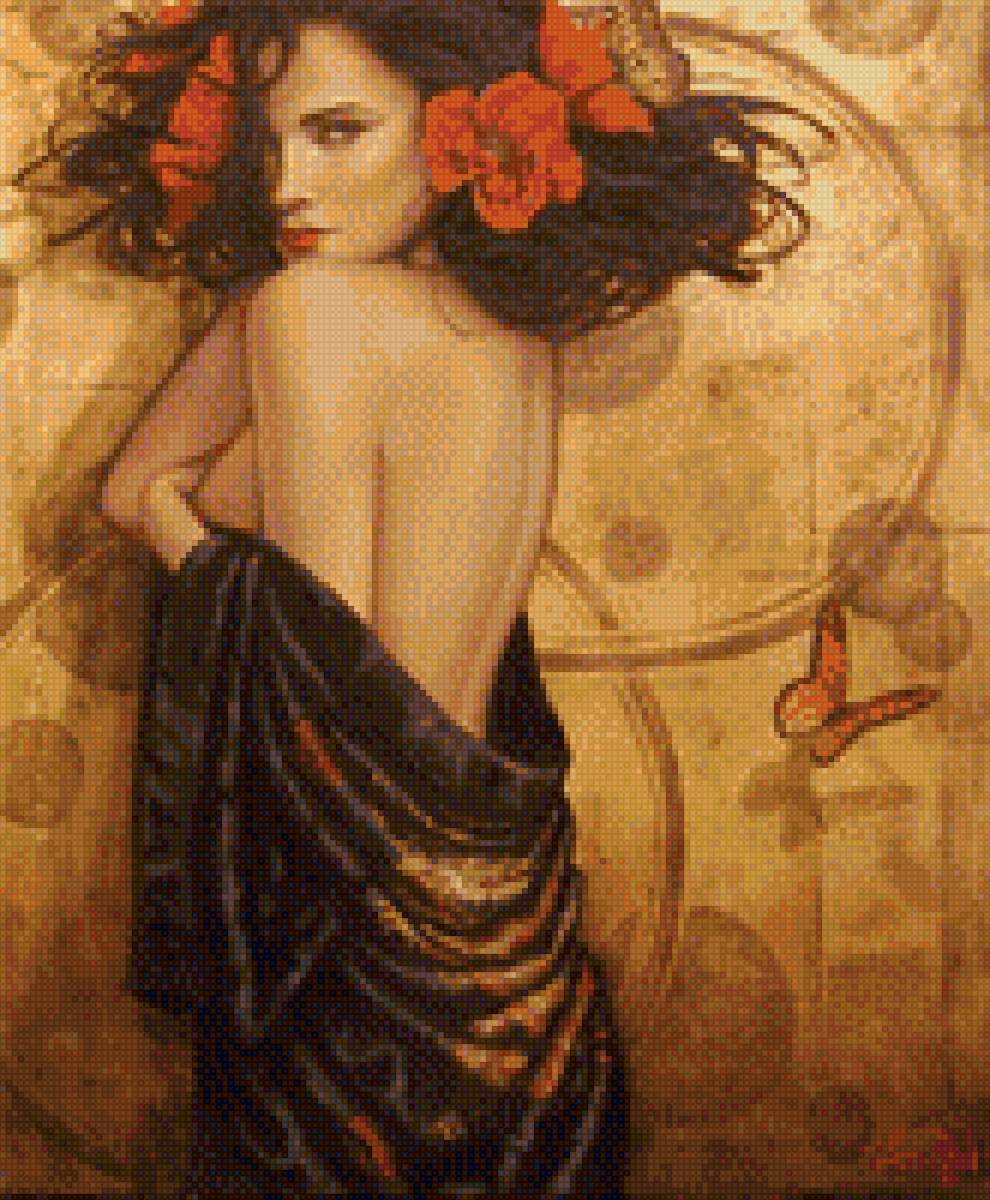 девушка с маками - красота, девушка, маки - предпросмотр