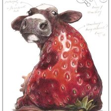 Схема вышивки «клубничная буренка»