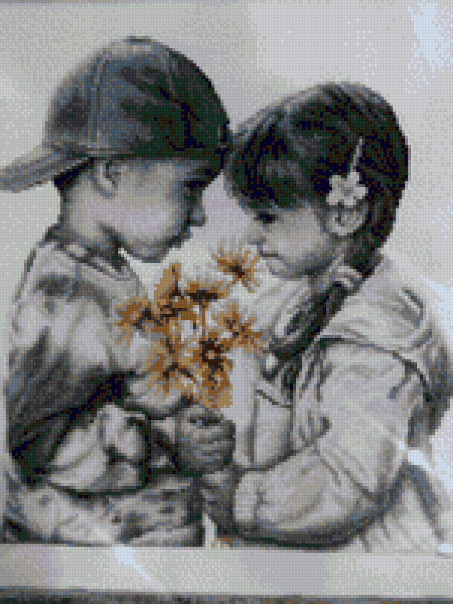 Милая парочка - детство, радость, девочка, улыбка, дети - предпросмотр