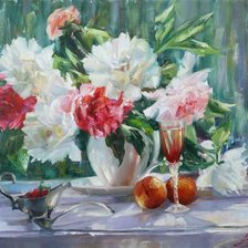 Схема вышивки «martwa natura z piwoniami»