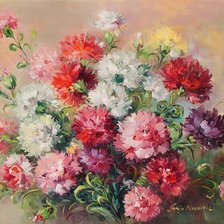 Схема вышивки «bukiet gozdzików»