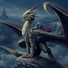 Схема вышивки «Дракон с рыцарем»