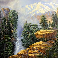 Схема вышивки «горный пейзаж»