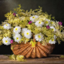 Схема вышивки «полевые цветы корзина»