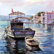 Схема вышивки «море, лодка»