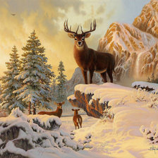 Схема вышивки «Олени»