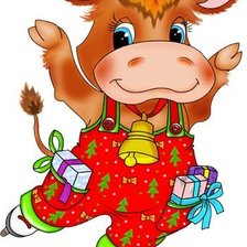 Схема вышивки «бычок фигурист»