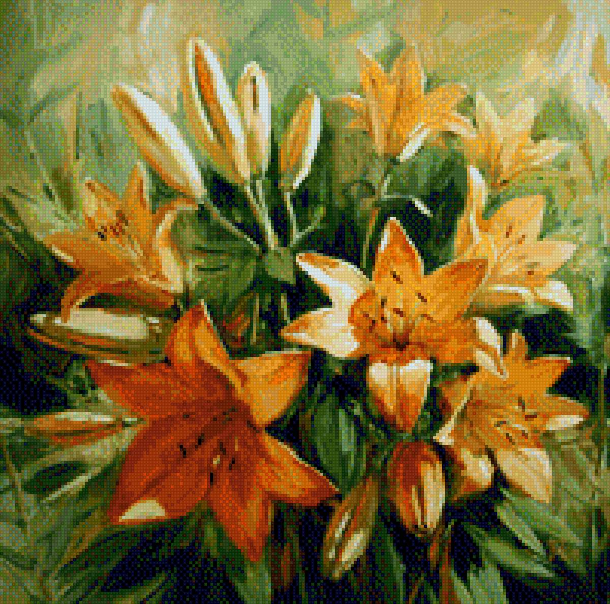 лилии - букет, цветы, лилии - предпросмотр