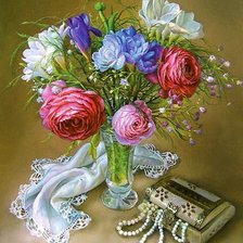 Схема вышивки «Букет в вазе»