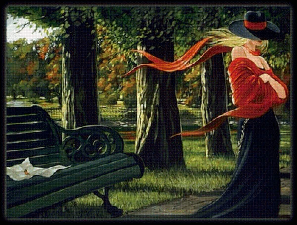 Арт - арт, девушка, природа, парк, фэнтези - предпросмотр