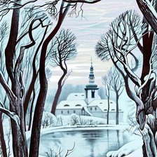 Схема вышивки «Зимний пейзаж»