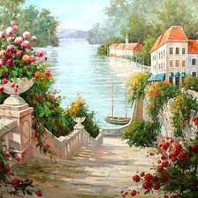 Схема вышивки «Набережная»