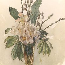 По картине худ. Gustav Feith.  Букет с вербами.