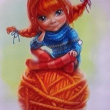 Схема вышивки «Рыжая рукодельница»