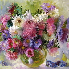 Схема вышивки «АСТРЫ В ВАЗЕ»