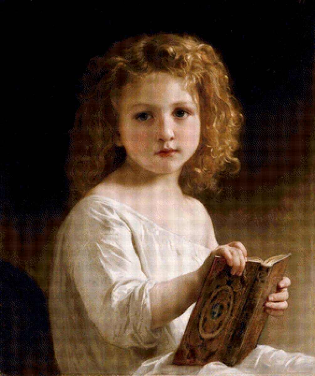 девочка с книгой - портрет, дети - предпросмотр