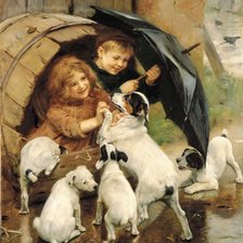 Схема вышивки «Прячась от дождя»