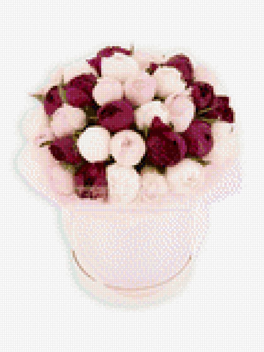 пионы - в шляпной коробке, красные, пионы - предпросмотр