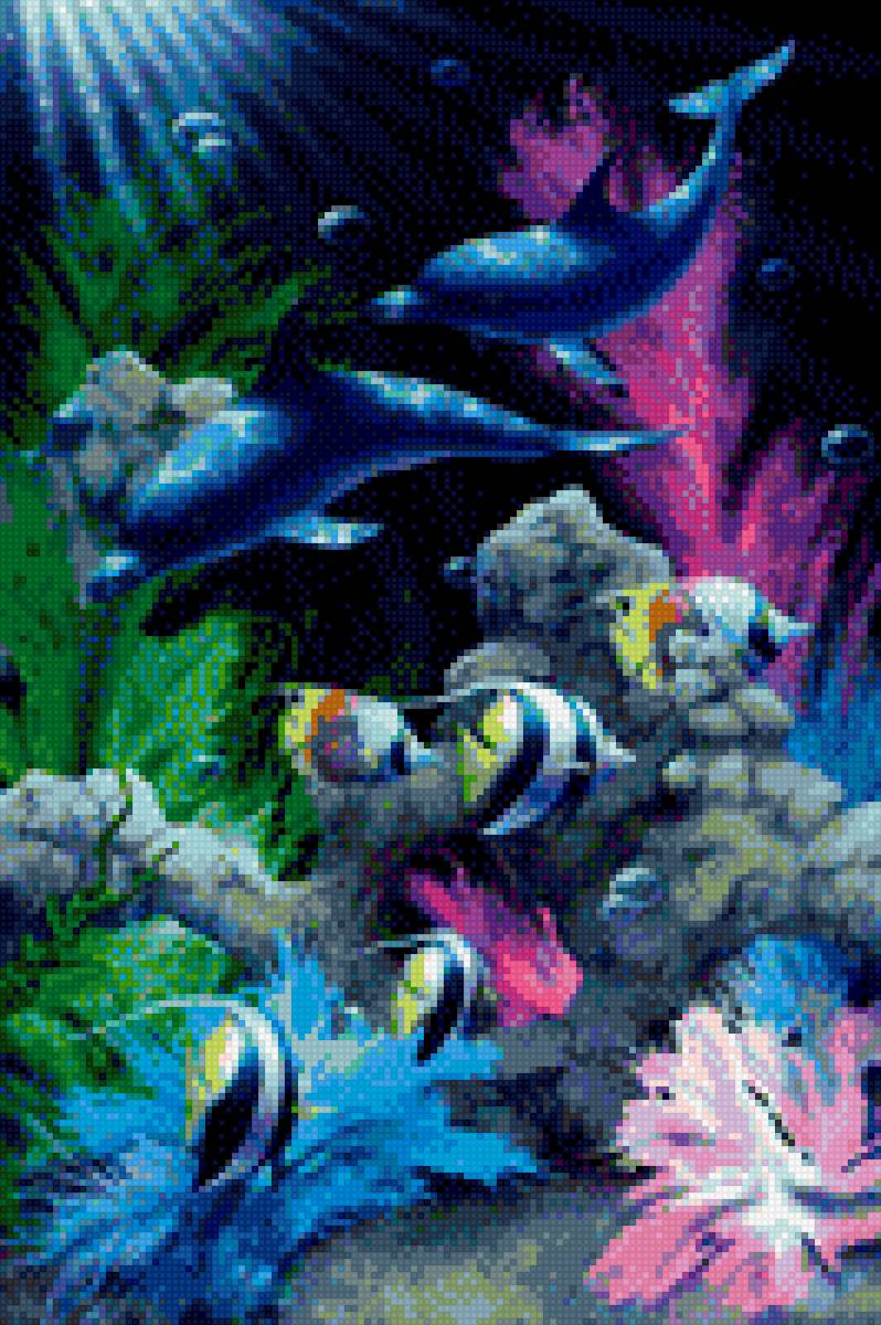 Подводный мир - море, дельфины, подводный мир - предпросмотр