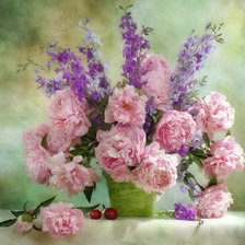 Схема вышивки «Пионы»