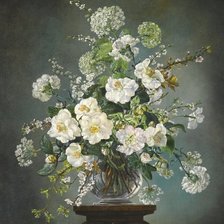 Схема вышивки «букет белых роз»