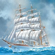 Схема вышивки «Парусник»