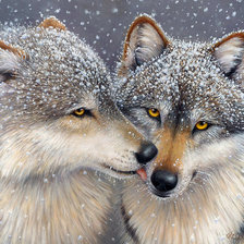 Схема вышивки «волки»