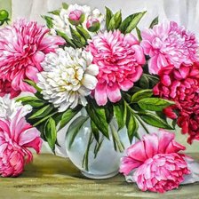 Схема вышивки «Пионы»