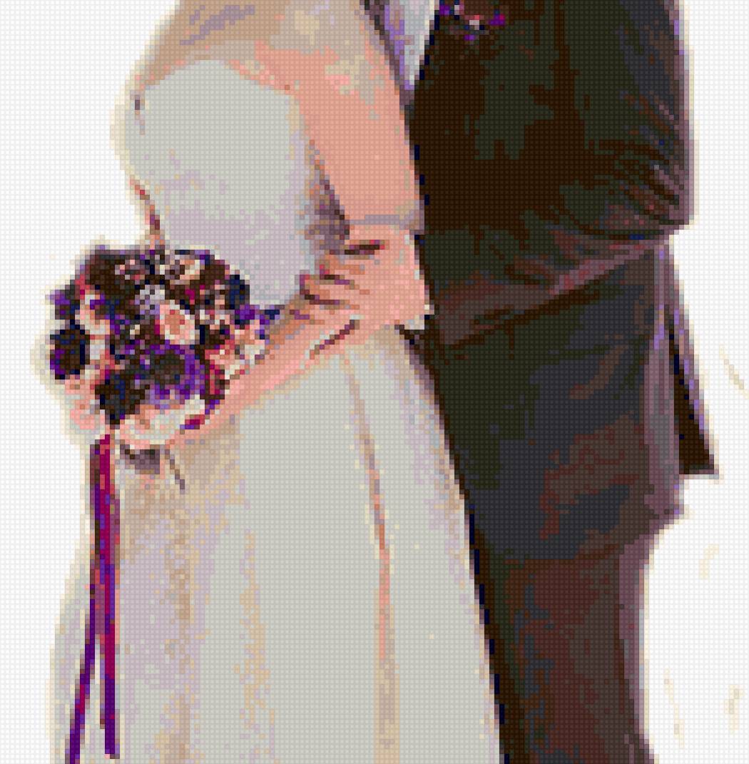 свадебная - жених, невеста, букет, молодожены - предпросмотр